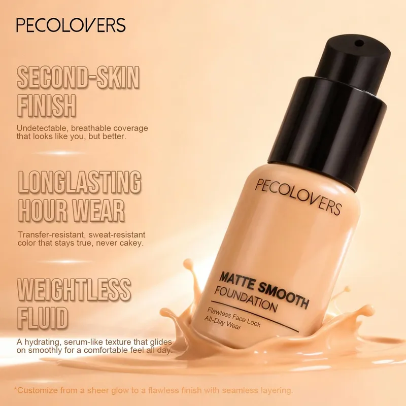 3pcs/Set Foundation Loose Powder Triangle Makeup Kit Full Coverage Liquid Foundation Waterproof Long-Lasting Base Makeup