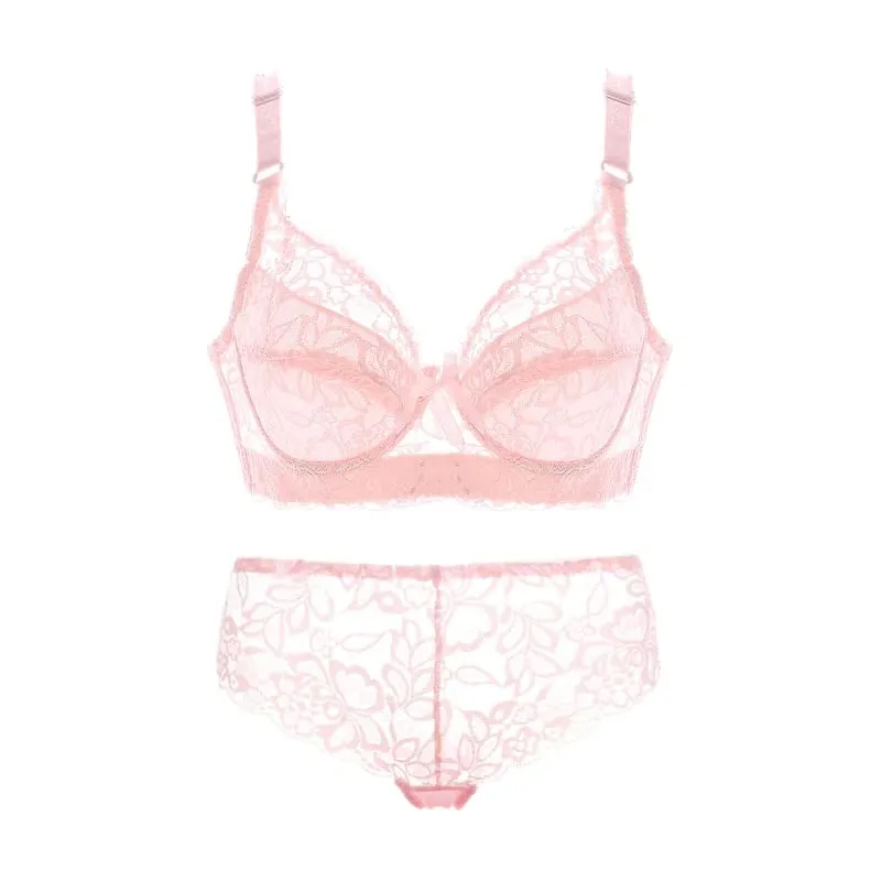 Sexy Lace Bras Set Lace Panty Thin Brief Plus Size 34-46BCD Women's Bralette Bh Push Up Brassiere Girl Top BH Lingerie Intimates — image 12