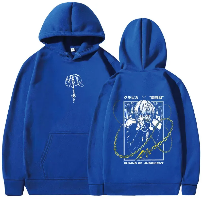 Anime Hunter X Hunter Hoodies Kurapika Manga Graphic Hooded Sweatshirts Men's Women Clothing Long Sleeves Oversized Pullovers — image 8