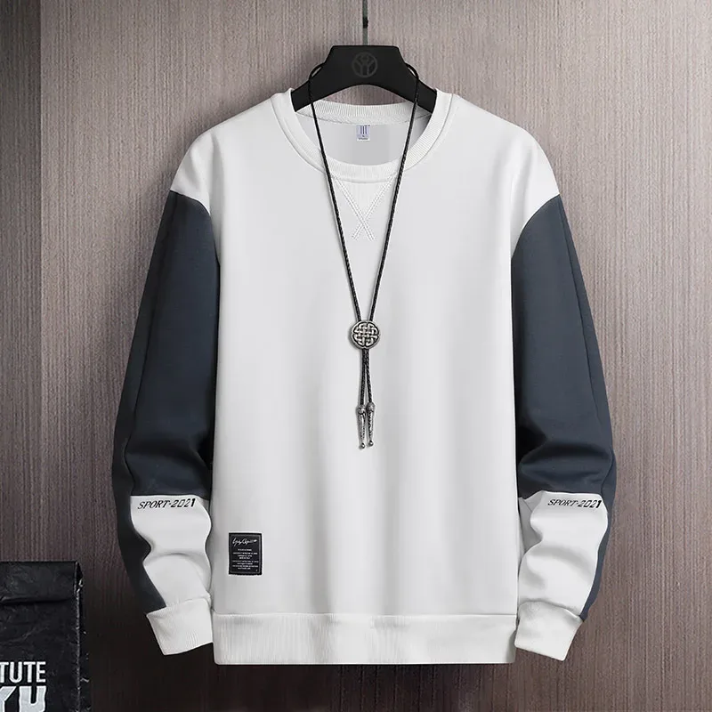 2026 Men Casual Sweatshirt Hoodie Men Harajuku Streetwear Pullover Male Patchwork Loose O-Neck Fashion Hip Hop Hoodies — image 4