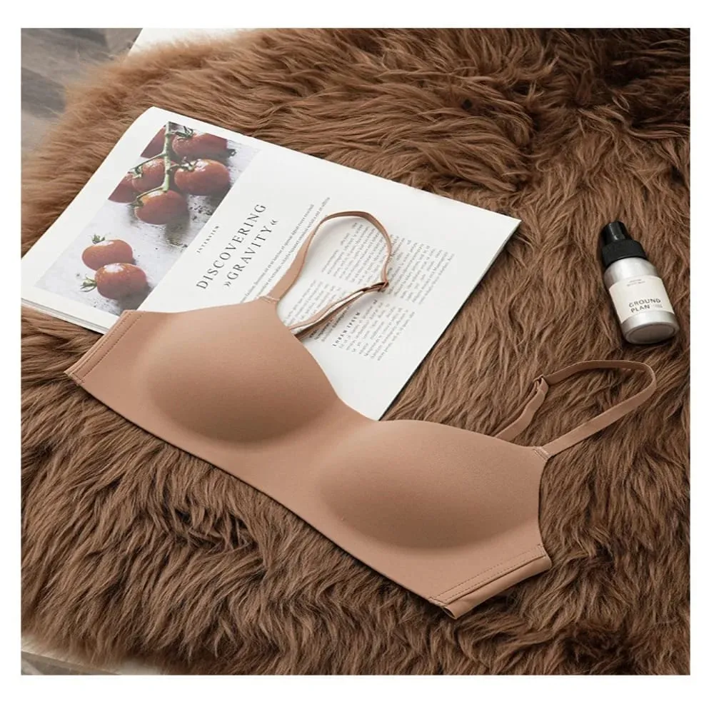 Reggiseno senza fili confortevole e morbido, tessuto traspirante, coppa sottile, reggiseno push-up, elastico senza fili, reggiseno senza cuciture, bellezza