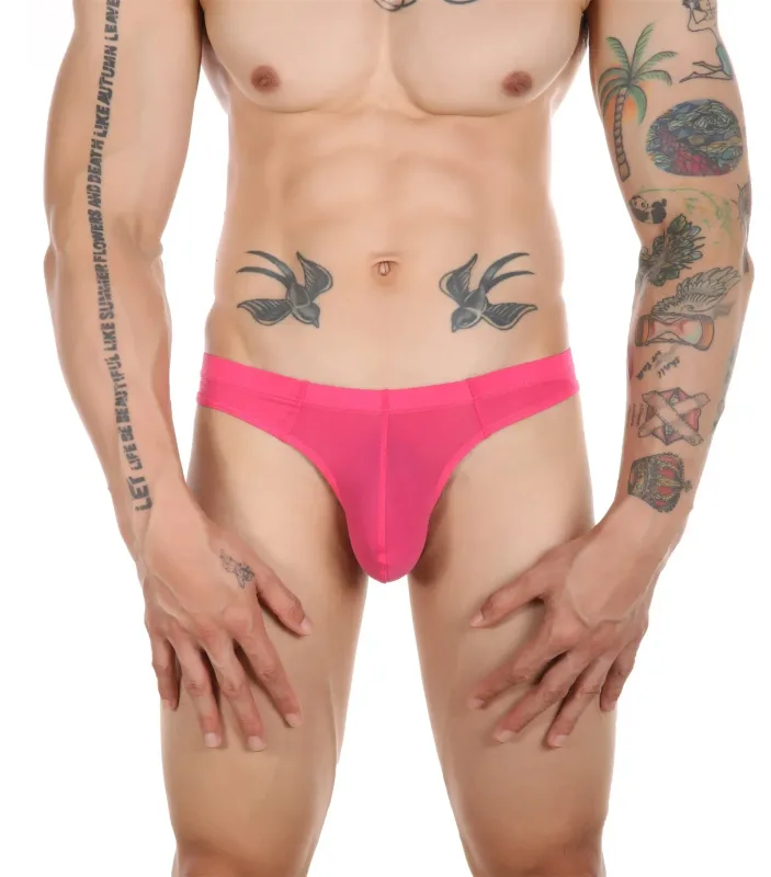 Sexy Men's Thongs Underwears Ultra-thin Thong G Strings Pouch Ice Silk Tanga Hombre Sexy Gay Underpants Breathable Briefs Men