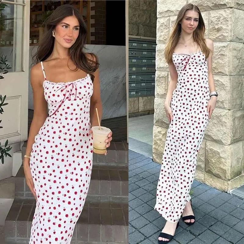 Print Trend Maxi Dresses Women Summer Hipster Suspendency Bandage Straight Bodycons Female Concise Street Vestidos — image 1