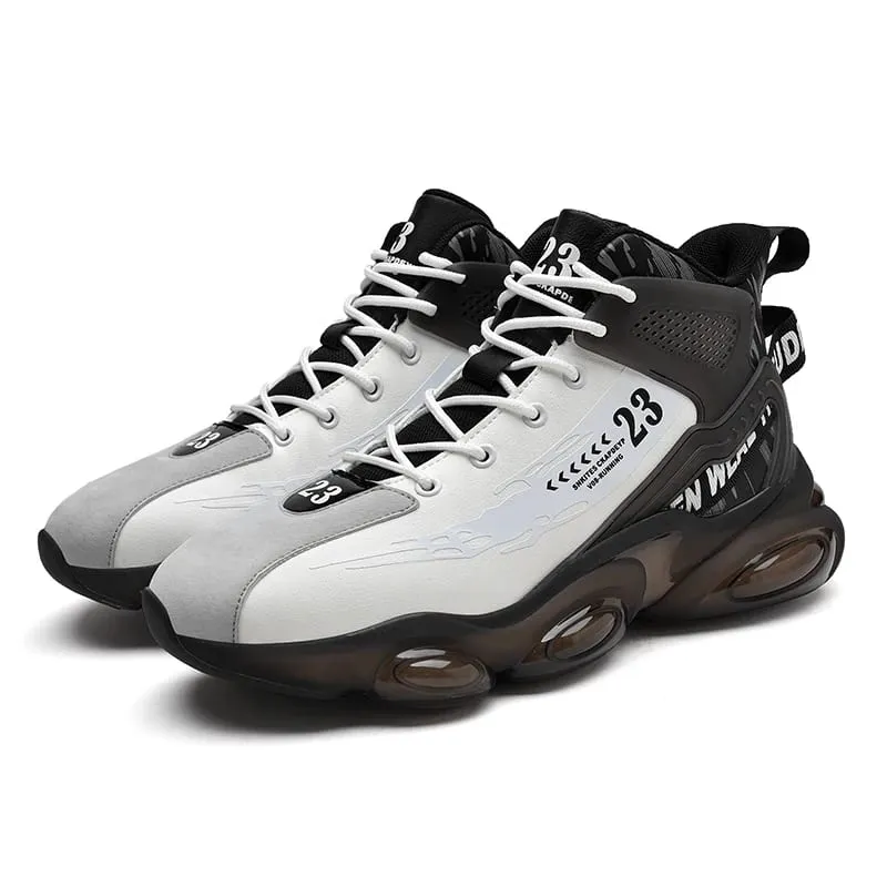 Men's Spring High Quality Trendy Shoes Thick Bottom Strap Basketball New Breathable Shock Absorbed Casual Sneaker Shoes 2025