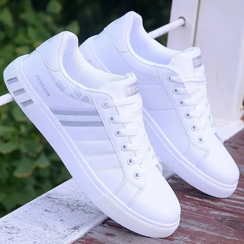 White Vulcanized Sneakers Men's Flats Comfortable Shoes Lace up Zapatillas Hombre Autumn Spring Fashion Sneakers Large Size 48 — image 7