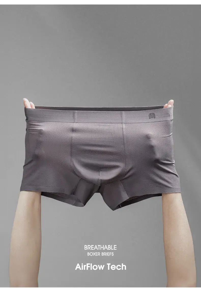 Maden Men's three-piece Boxer Briefs 7A Grade Antibacterial Breathable Underwears Seamless Thin Sports Sweat-wicking Boxer Short — image 10