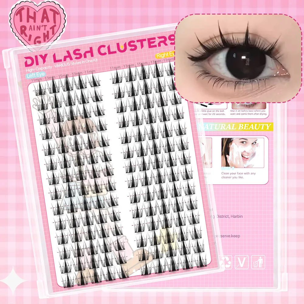 DIY False Eyelash Extensions C Curl 11-15mm Mixed Length Hare Style Reusable Easy to Create Charming Eye Makeup — image 2