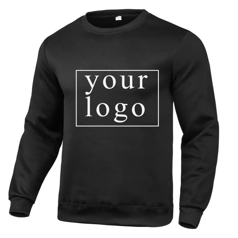 Your Own Design Brand Logo/Picture Personalized Custom Anywhere Men Women DIY Round neck long sleeved pulloverhoodie Fashion New — image 7