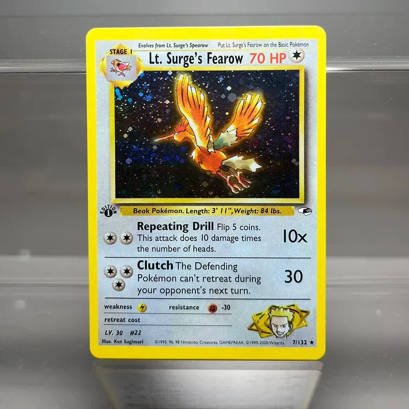 PKM Cards 1st Edition Gym Challenge 1996 Base Set Single Foil Cards Mewtwo Gengar Raichu Game Collection Cards PTCG Proxy Cards — image 4