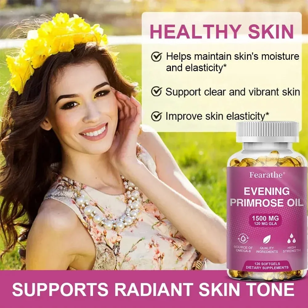 Natural Evening Primrose Oil Capsules Antioxidant Bone Strengthening Immunity Suitable for Women To Improve Endocrine Health — image 3
