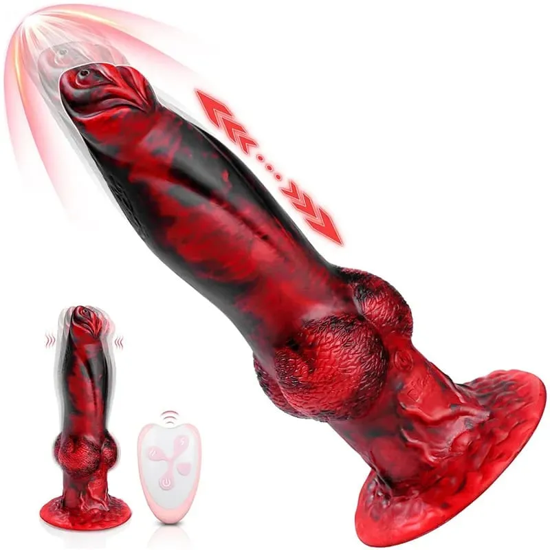 Spinta Drago Dildo Vibratore Giocattoli Del Sesso 10 "4IN1 Mostro Telecomando Spessore Dildo Ventosa Dildo Giocattoli Anali Prodotto Per Adulti — image 8