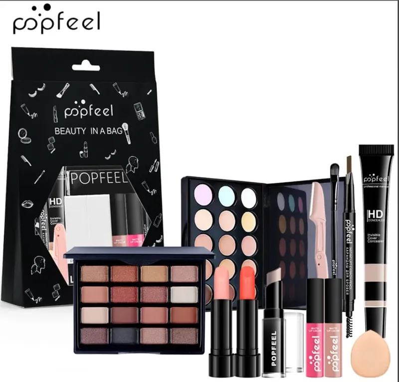 Long-Lasting Makeup Essentials Versatile Paste Complete Face Makeup Gift Bag Glamorous Makeup Collection For Makeup Beginners