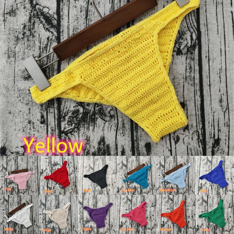 Hot Men Women Breathable Underwear Hand Crochet Low Rise Gstring Swimming Sunbathing Thong Sissy Panties Трусы Мужские — image 3