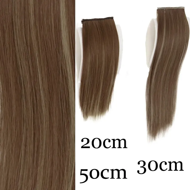 Synthetic Invisable Seamless Hair Pads Clip In One Piece 2Clips Increase hair volume Hair Extensions Top Side Cover Hairpiece — image 17