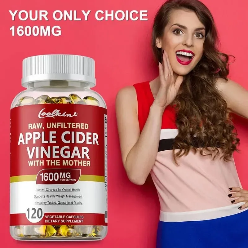 Apple Cider Vinegar Capsules - Supplement B Vitamins Weight Management Detox Relieve Bloating and Constipation Fat BurnerSup
