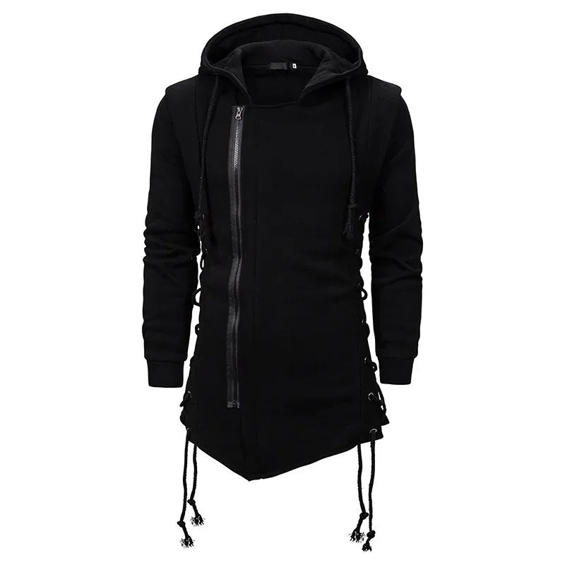 New Spring Autumn Men Hooded Hoodies Sweatshirts Casual Solid Long Sleeve Hoodies Men Fashion Zippers Loose Streetwear Outerwear — image 7
