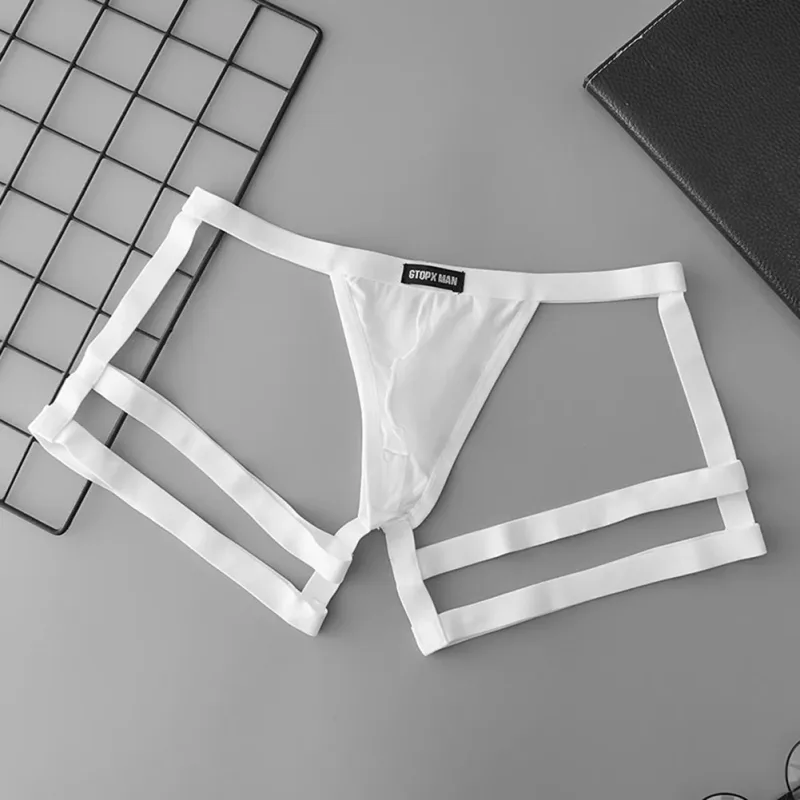 Slip perizoma elastico traspirante da uomo con bretelle a vita bassa con design a tasca convessa a U adatto per la primavera estate autunno inverno — image 4