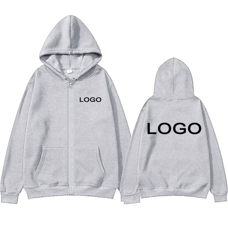 Skræddersyet trykt lynlås hættetrøjer Mænd Mode Langærmet Lynlås Sweatshirts Kvinder Casual Personlighed Hættetrøje Sudadera — image 5