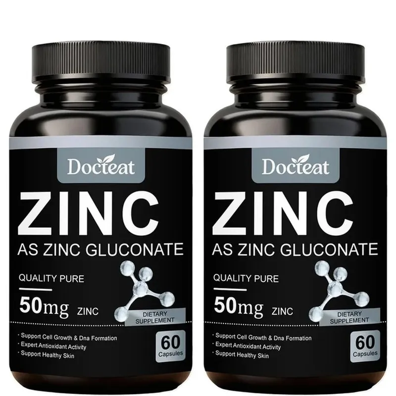Docteat Zinc As Zinc Gluconate Capsules 50 Mg Zink Setiap Hidangan Sokongan Imun Aktiviti Antioksidan Kulit Sihat 60 Kapsul