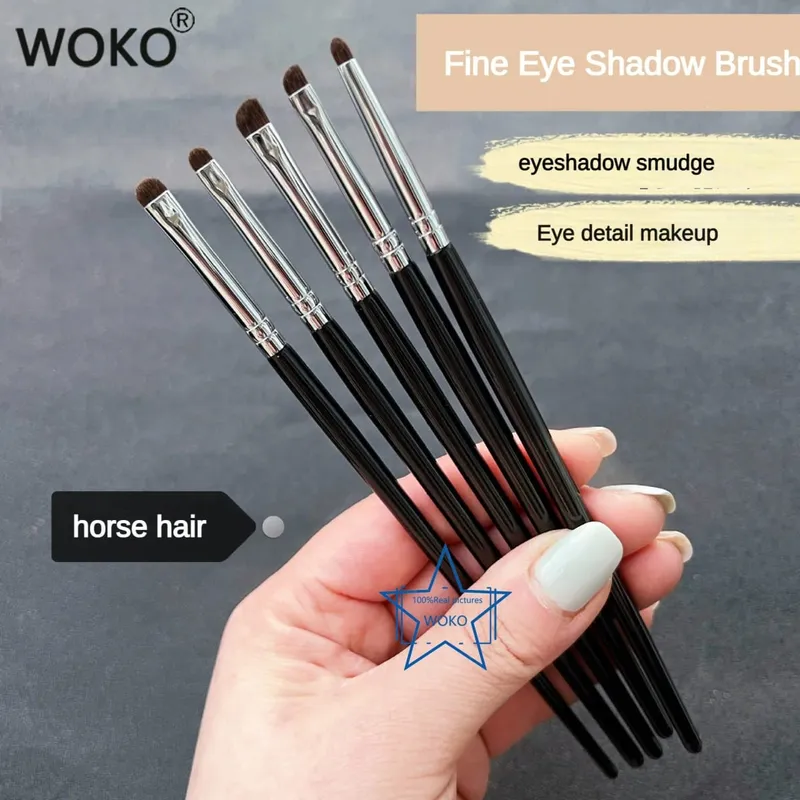 Small Smoky Liner Makeup Brushes Eyeliner Smudge Brush Precision Smudge Makeup Brush Horse Hair Eyeshadow Smudge Brush — image 8