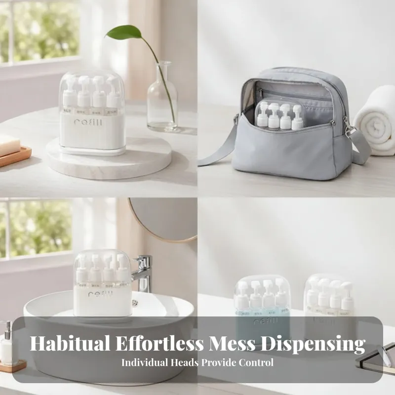 Travel Bottle Organizer Compact Organizer with Pump Bottles for Travelers Business Trips Gym — image 4