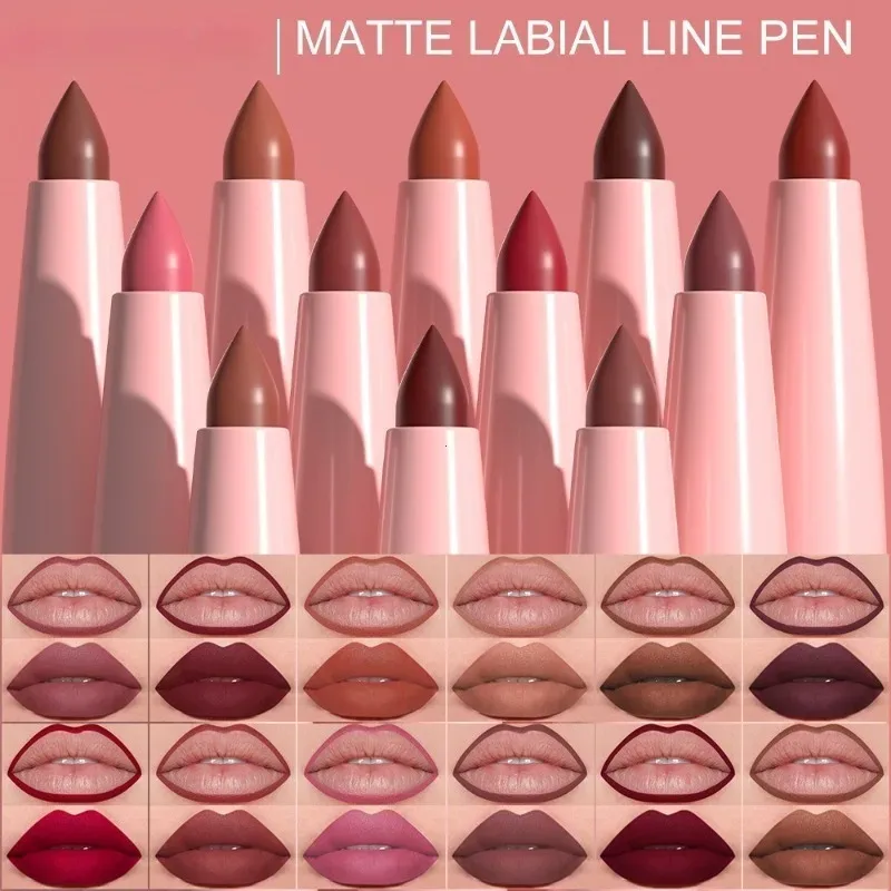 6pcs Lip Liner Pen Set Long-Lasting Waterproof Sweatproof Easy Coloring Non-fading Color Rendering Lip Gloss Set Beauty Makeup — image 7
