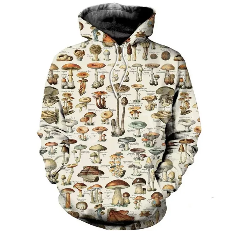 Fashion Colored Mushroom Pattern 3D Printed Hooded Sweatshirt Casual Super Large Hooded Sweatshirt Street Harajuku Men Pullover — image 36