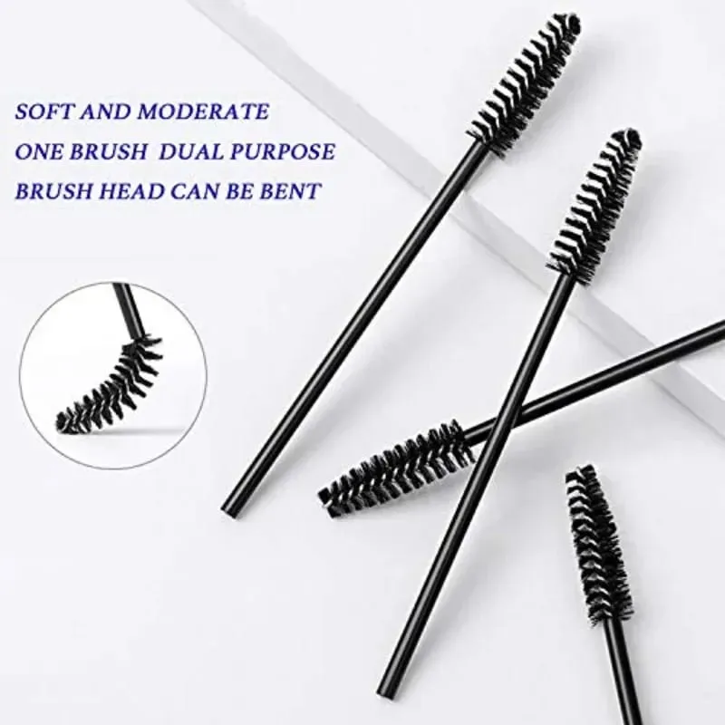 100/300Pcs Disposable Eyelash Mascara Brushes for Eye Lashes Extension Eyebrow and Makeup Lash Spoolies Wands — image 6