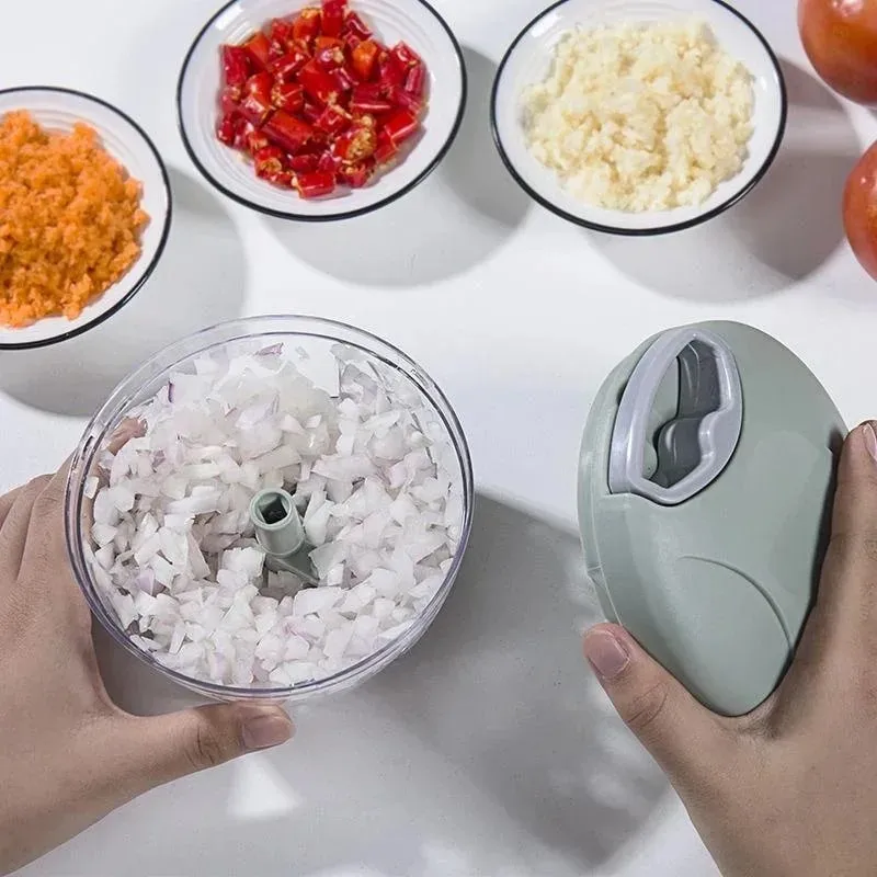 New Crusher Vegetable Onion Cutter Kitchen Cooking Accessories 500/900ML Manual Meat Mincer Garlic Chopper Rotate GarlicPress — image 4