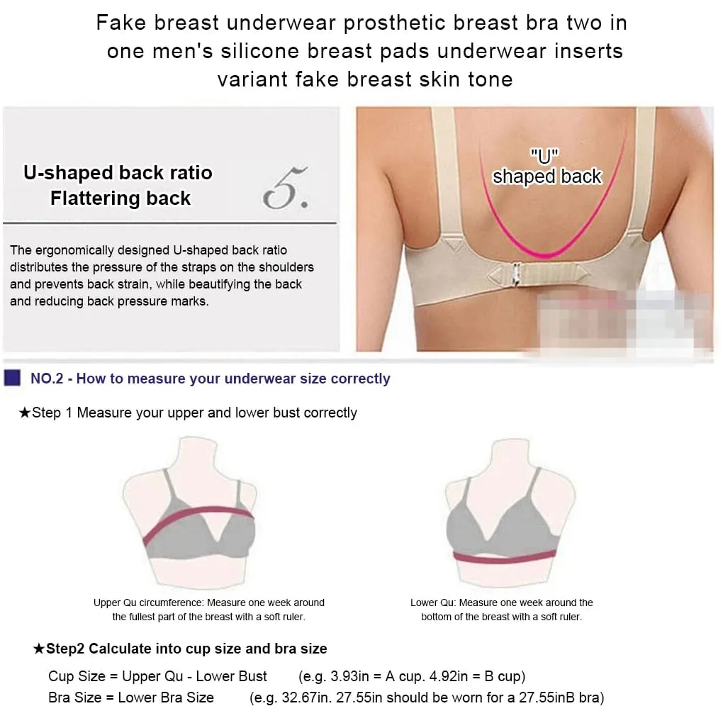 Breast Forms Lightweight Fake Boobs lifelike Prosthesis Bra 500-1400g Skin Friendly A-D Cup Bra novelty Costume — image 4