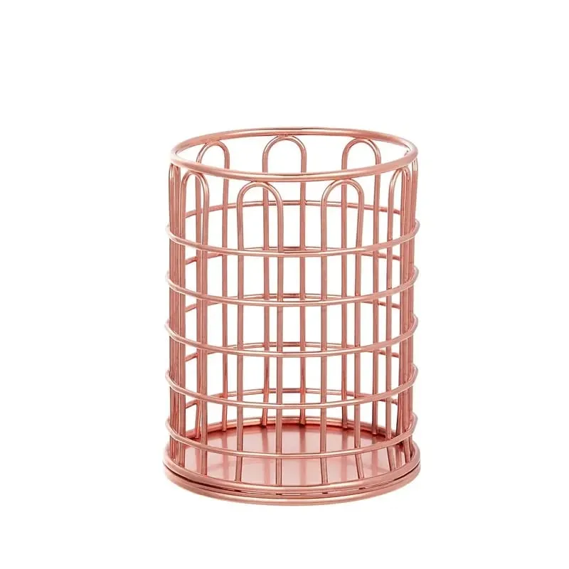 Cosmetics Makeup Brushes Storage Box Cylindrical Case Storage Lipstick Brush Pen Holder Organizer Wrought Iron Pen Storage — image 10