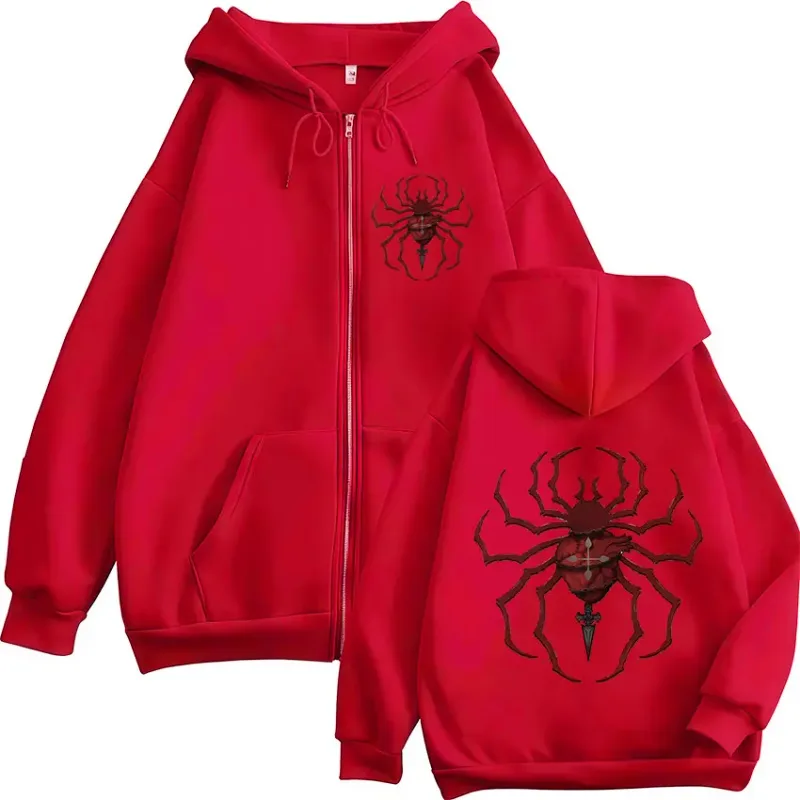 Anime Hunter X Hunter Phantom Troupe Spider Logo Zipper Hoodies Men's Zip Up Hooded Sweatshirts Long Sleeves Pullovers Jackets — image 4