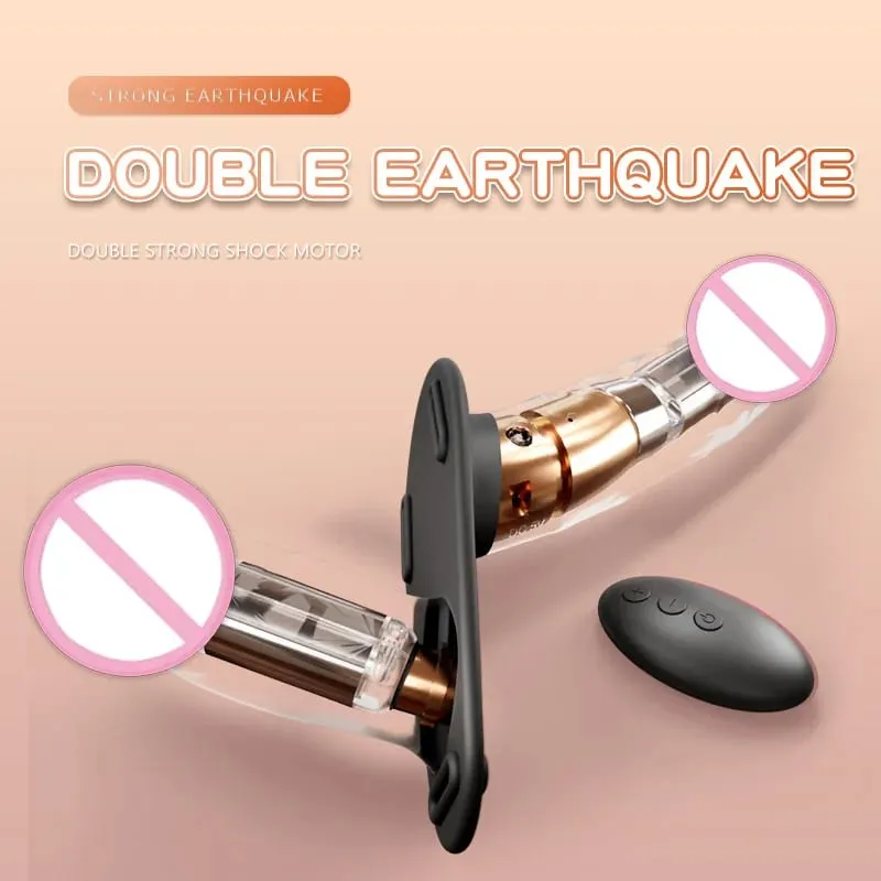Strapon Artificial Penis Vibrator Electric Double Head Vibrating Wearable Strap On Belt Dildo G Spot Sex Toys For Women Lesbian