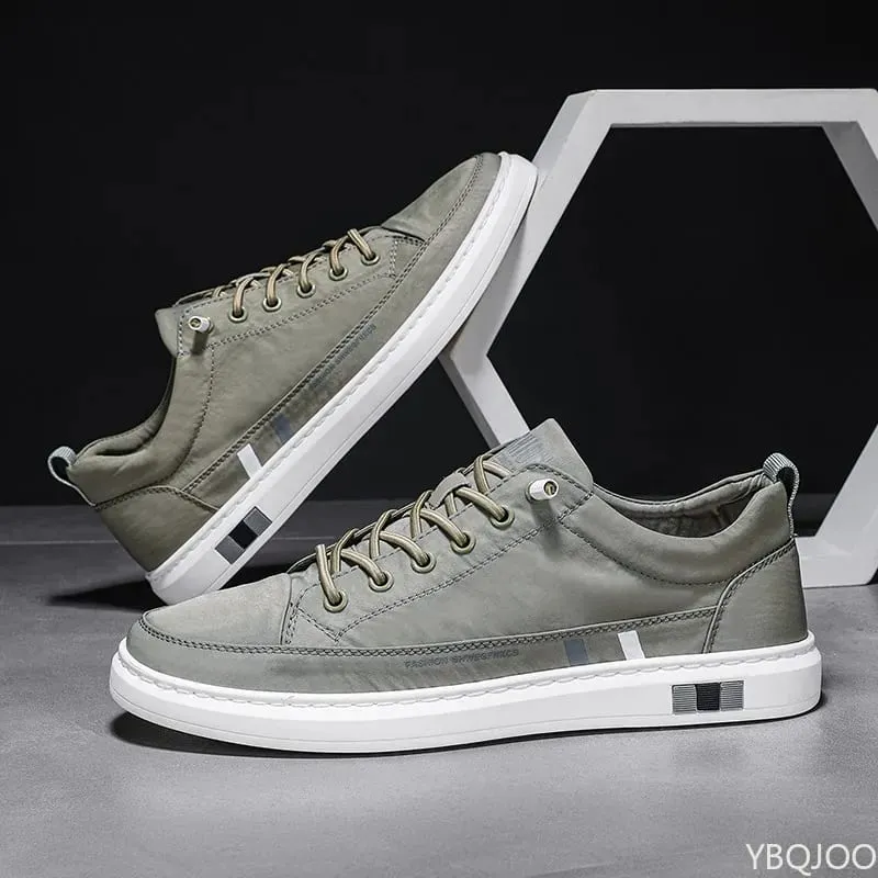 New Breathable Men Shoes Casual solid color lace up shoes Low cut comfortable Sneakers Trendy Male versatile flats Zapatos Homme — image 1