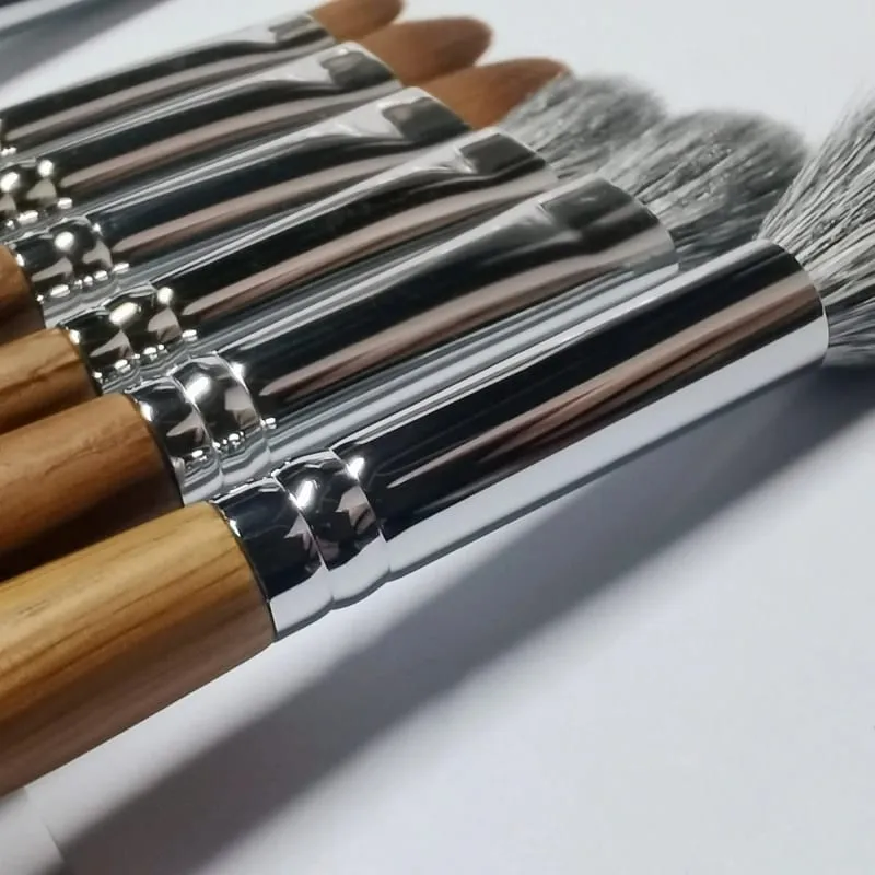Small Contour Brush Bronzer Blush Soft Fluffy Natural Goat Hair Face Makeup Brushes Kit — image 5