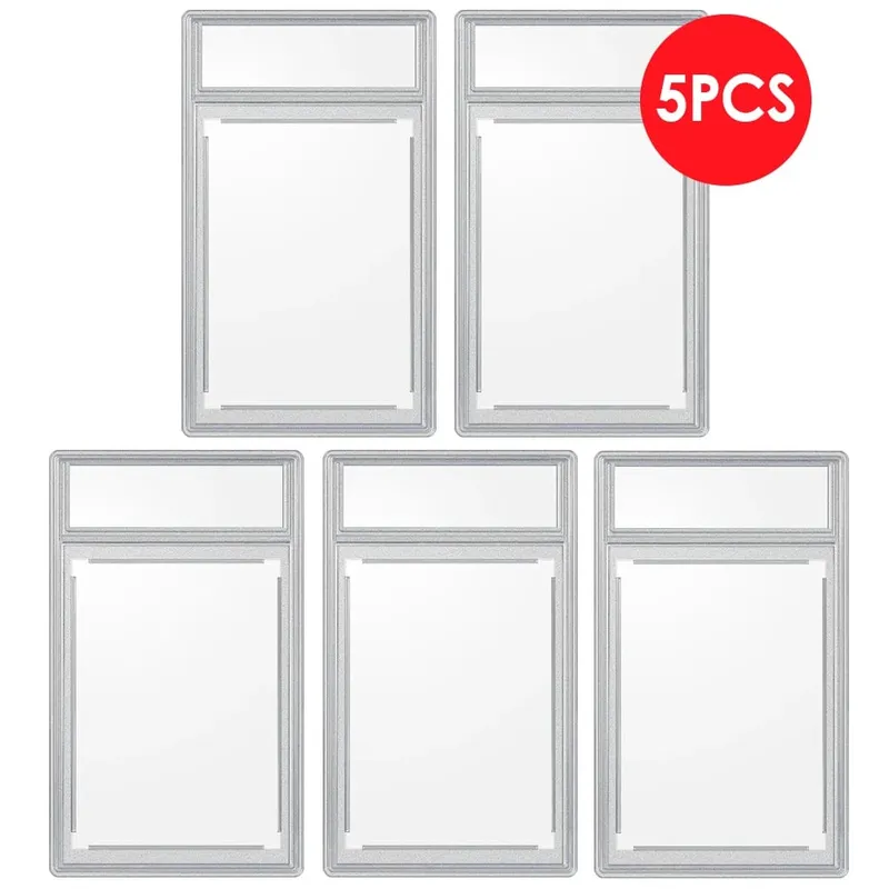 (Pack of 5) Recessed Design Frosted Frame Type Storage Anti-UV Card Brick for Collector-Grade Protection for Card Slabs