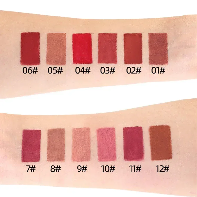 12-Color Waterproof Matte Lip Liner Pencil Lasting Smudge-Proof Lipliner Non-Transfer Formula Precise Outline Lip Pencil Makeup