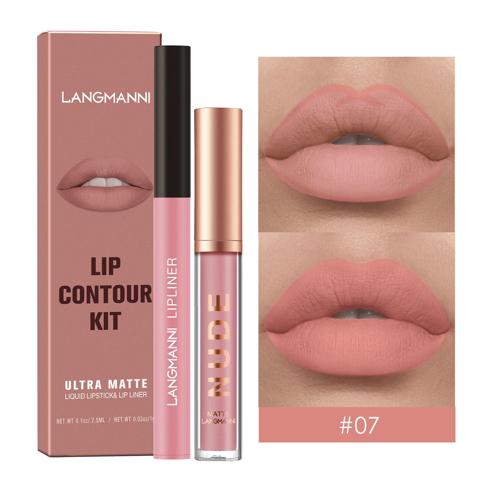 Waterproof Lasting Matte Velvet Lip Gloss Lip Liner Set 2pcs/set Lipliner Pen and Lip Gloss Combination Set Lips Contour Makeup — image 12