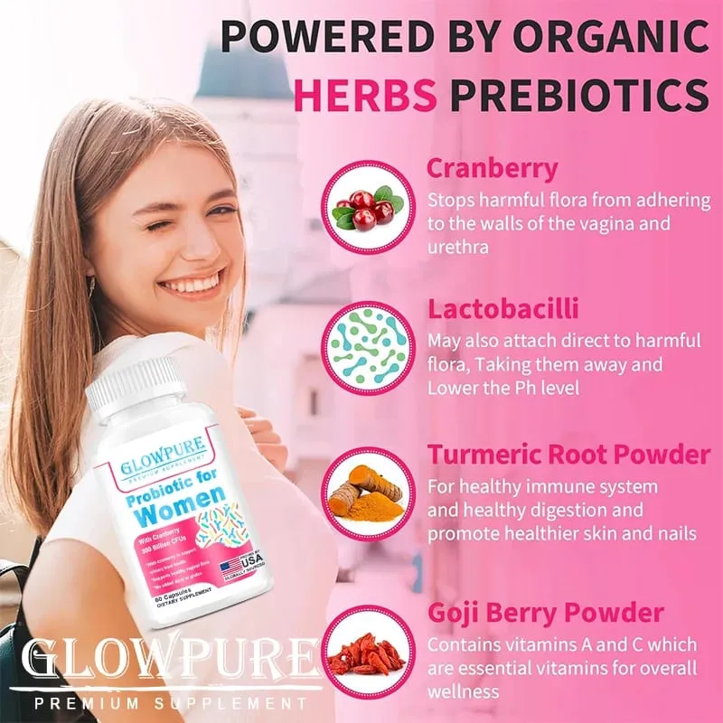 Probiotics for Women 300 Billion CFUs Probiotics 15-in-1 for Vaginal Urinary Tract PH Balance Digestive Gut Bloating Health — image 2