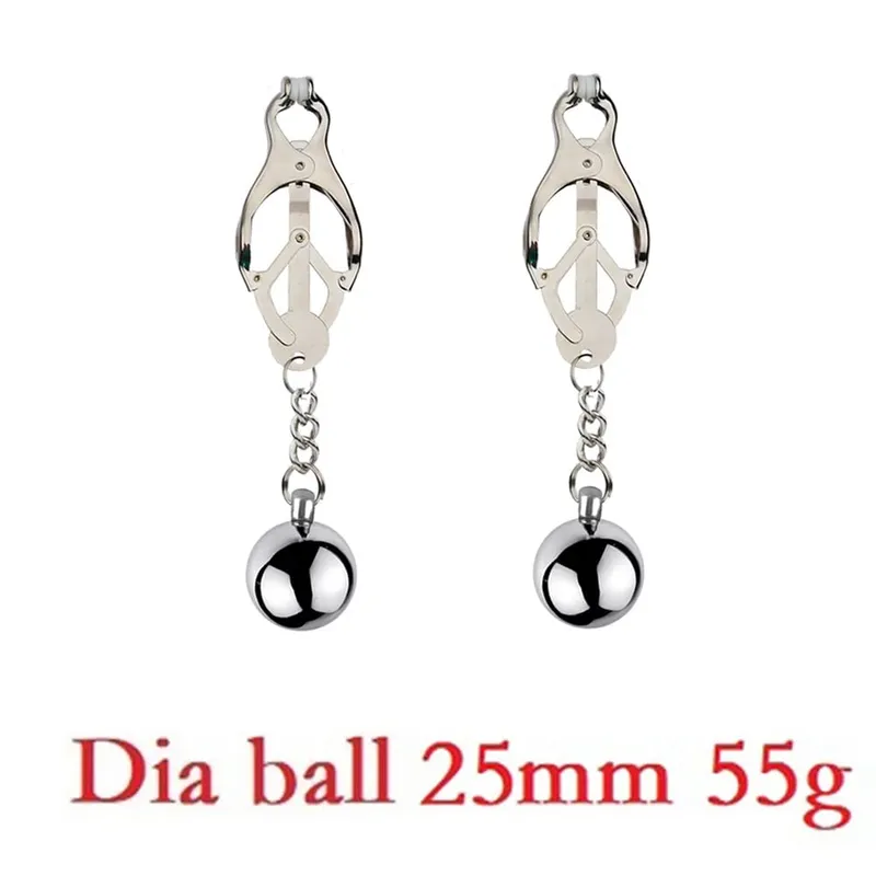 Heavy Nipple Clamp Clips Weight Slave Stimulator Metal Nipple Clips With Ball Weight Breast Bondage Restraint Sex Toy Woman — image 10