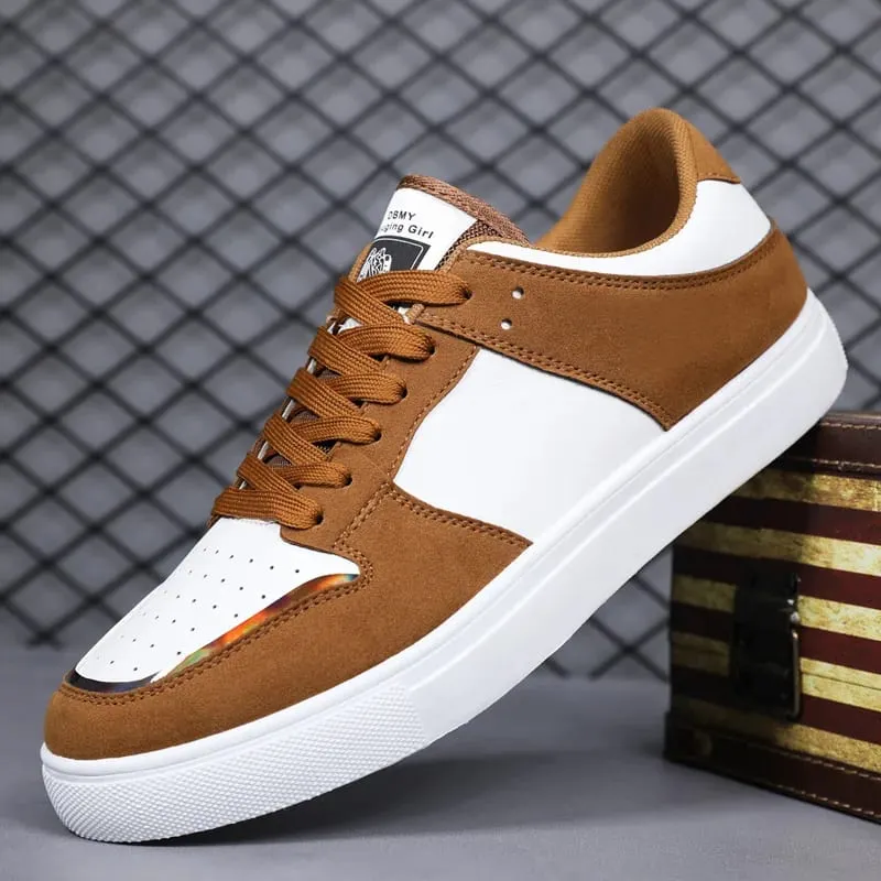 White Vulcanized Sneakers Men's Flat Comfortable Shoes Lace up Zapatillas Hombre Autumn Spring High Top Sneakers Plus Size 39-48 — image 8