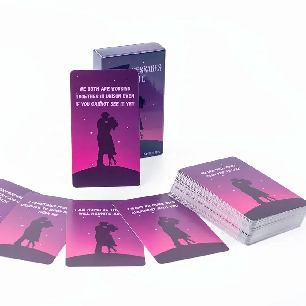 64 cartas amantes mensagens oracle cartões para festa de família alta qualidade fortuna dizendo cartas de adivinhação baralho jogo de tabuleiro 10.3*6cm — image 1