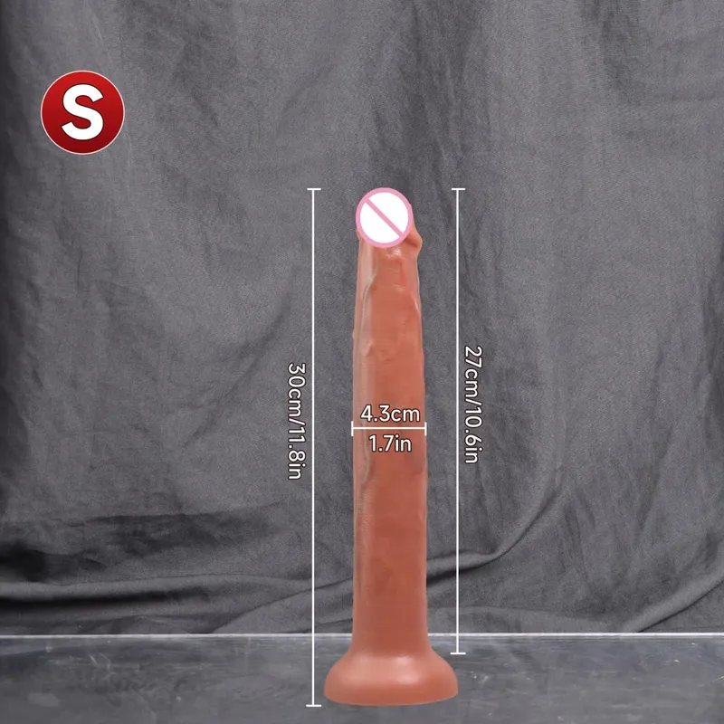 Dlouhé dildo Realistický tvar hada Jedna vrstva Silikon Velký penis Měkký Anální Sex Hračky Přísavka Dick pro ženy Bod G Orgasmus 18+