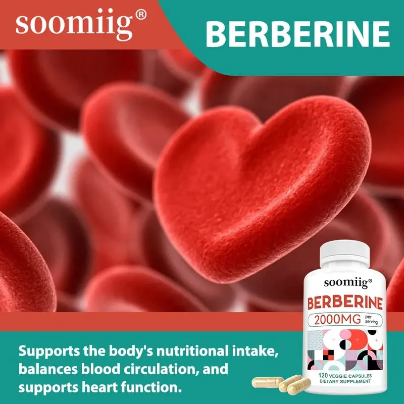 Berberine Capsules 2000mg Supports Heart Health Immune System Digestion Health Balance Blood Pressure and Healthy Cholesterol — image 2