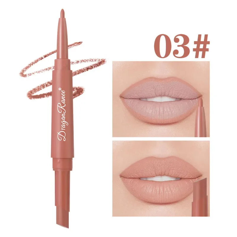 Double Head Matte Lip Liner Pencil 2 in 1 Long Lasting Waterproof Nude Red Lipstick Brighten Outline Makeup Stick — image 13