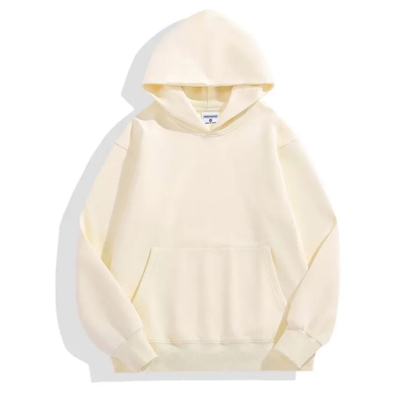 16.9oz 480gsm Heavy Weight Cotton Plus Velvet Hooded Sweater Men Thickened Tight Polar Fleece Pullover Hoodie Women Sweatshirt