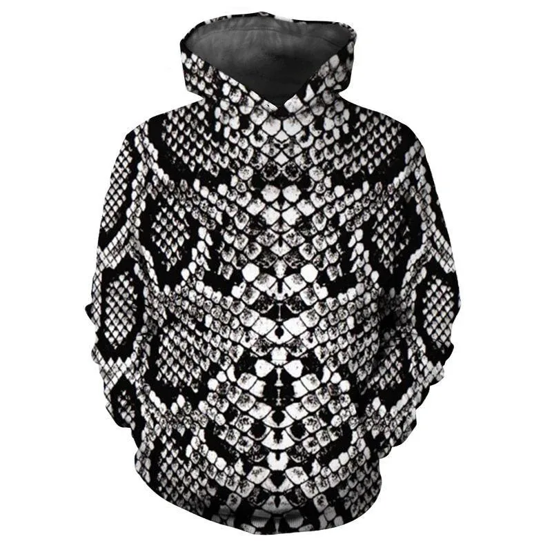Personalized Snakeskin Pattern Hoodies Fashion Trend Long Sleeve 3D Animals Skin Printed Mens Hoodie Loose Streetwear Cool Tops — image 6