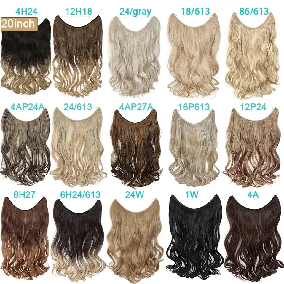 Synthetic Invisible Wire No Clips In Hair Extensions Secret Fish Line Hairpieces Hair Extensions Fake Hair For Women — image 6