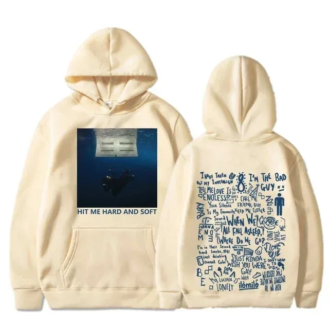 Hit Me Hard and Soft Tour 連帽衫 Billie 套頭衫男款歌手圖案印花秋冬抓絨運動衫適合粉絲 — image 13