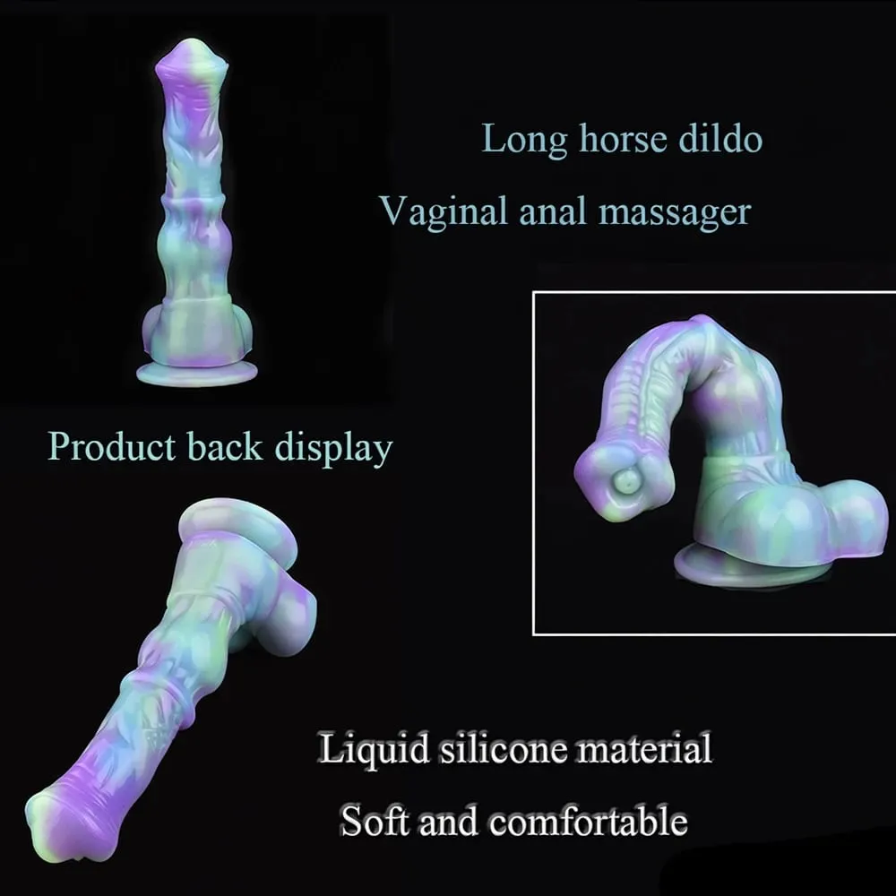 Godemiché cheval Long en Silicone pour femme, masturbateur avec nœud Animal, Plug Anal, masseur de Prostate, stimulateur, jouets sexuels pour Couple — image 4